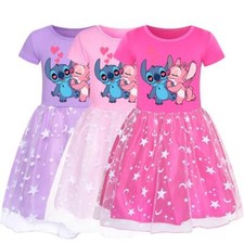 Kids Girls Lilo Stitch Rainbow