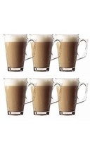 Set Of 6 240ml Coffee Cappuccino Tassimo Costa Tea Cafe Latte Mugs Glasses Cups