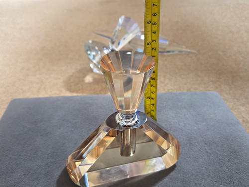 Faceted clear glass - faceted, glass/crystal