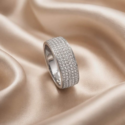 Silver diamonds ring women - diamonds, men