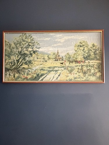 Framed completed needlepoint - framed,