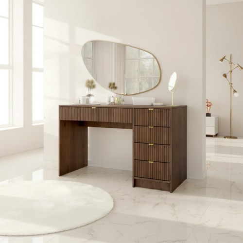 Desk with grooved - desk, drawers