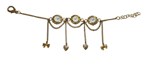 Layered gold choker clock - gold,