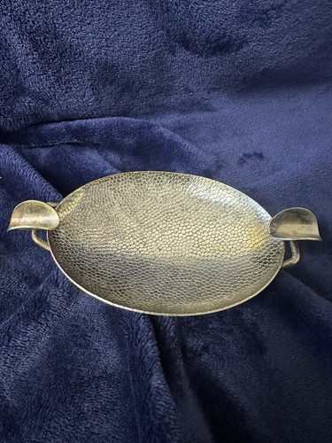 Vintage silver tone ashtray - tone,
