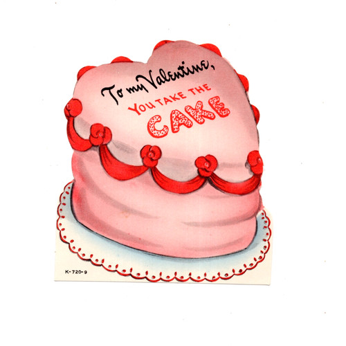 Vintage valentine card pink - vintage, card,