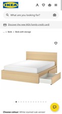 Ikea Malm Double Bed with storage - two drawers + Double Mattress