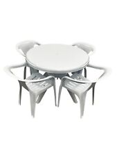 Plastic Patio Garden Furniture Set, Patio Table and Chairs - 4 Chairs & 1 Table