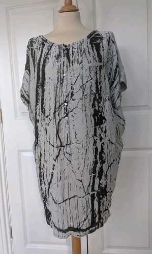 Zara pale grey silk printed