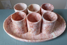 6 Hand‑Carved Pink Marble