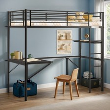 Single Solid Metal Loft Bed