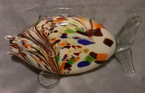 Vintage glass fish art - glass,