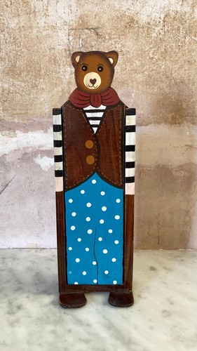 Vintage wooden teddy bear - vintage,