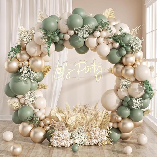 Sage green balloon arch kit - green,