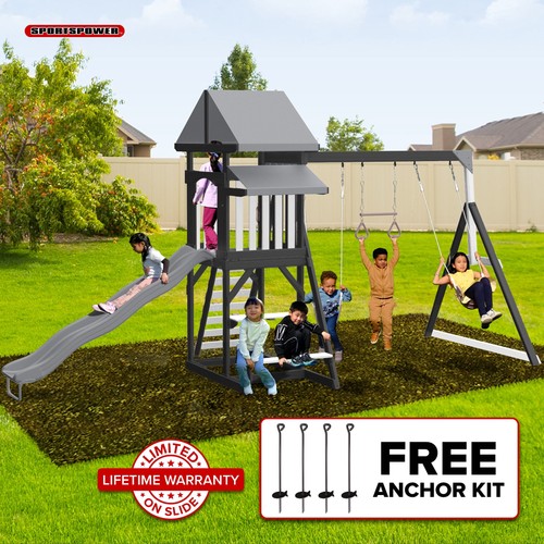Wooden swing set - wooden,