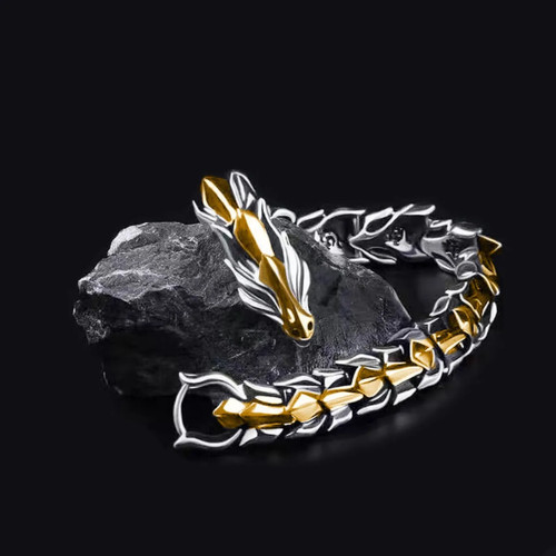 Men stainless steel - steel, dragon