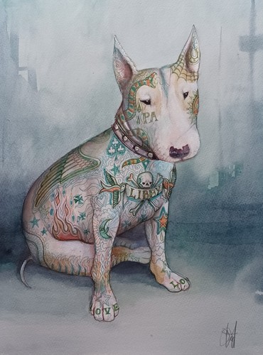 English bull terrier - english, by