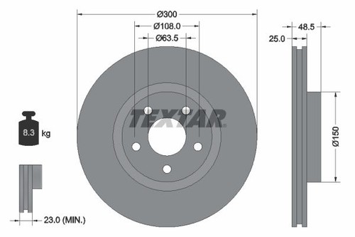 Brake disc textar 92141305 - disc,