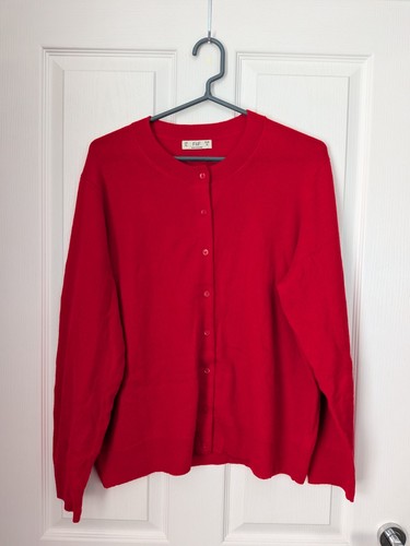 100 cashmere red cardigan - f&f,