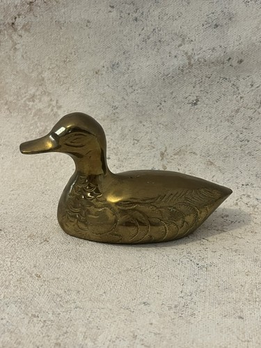 Vintage brass duck figurine - duck,