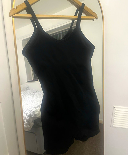 Workout black ribbed neck - workout,
