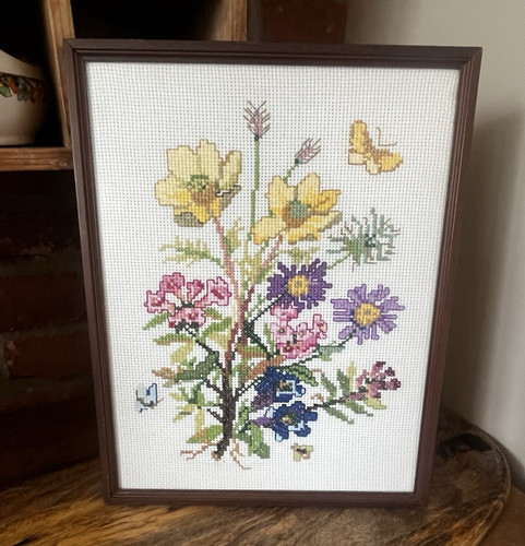 Framed floral cross - framed,