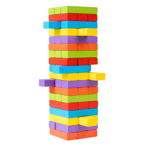 Coloured large wooden tumbling - coloured,