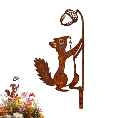 Squirrel garden stakes - squirrel,