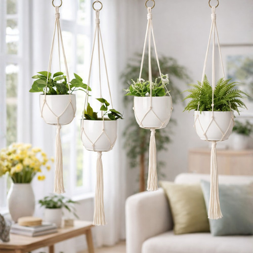 4pc rope plant - 4pc, hangers