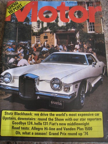 Motor oct 1974 stutz - stutz, blackhawk