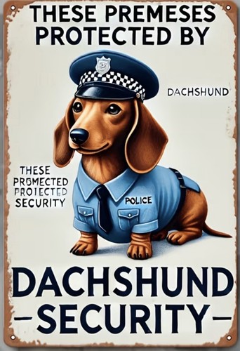 New dachshund security wood - new,