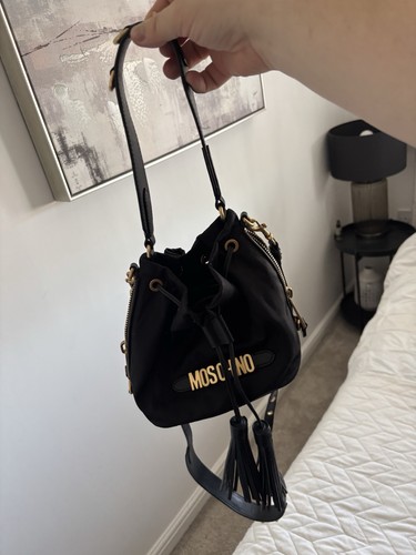 Moschino black nylon and faux - nylon,