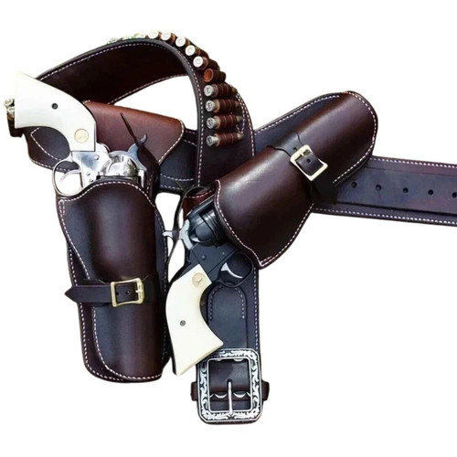 Cowboy western leather gun - leather,