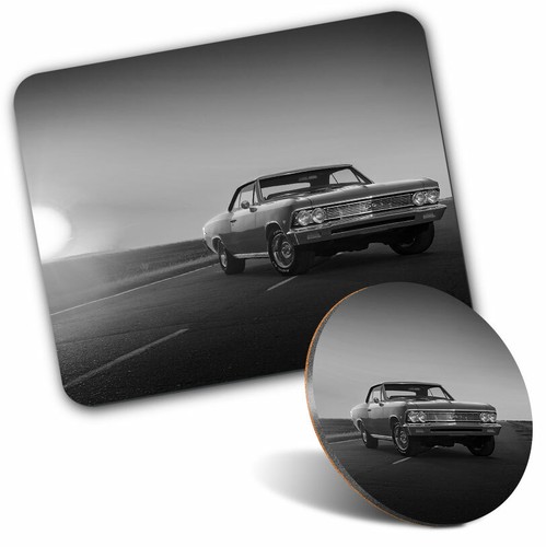 Mouse mat coaster set bw - mat,