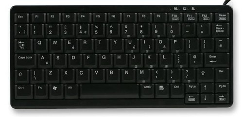 Keyboard mini black usb ps2 - mini,, usb/ps2