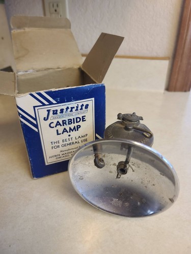 Vintage justrite brass carbide - justrite,