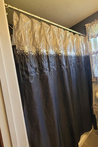 Black silver embroidered - black,