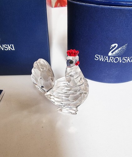 Swarovski crystal hen with red - crystal,