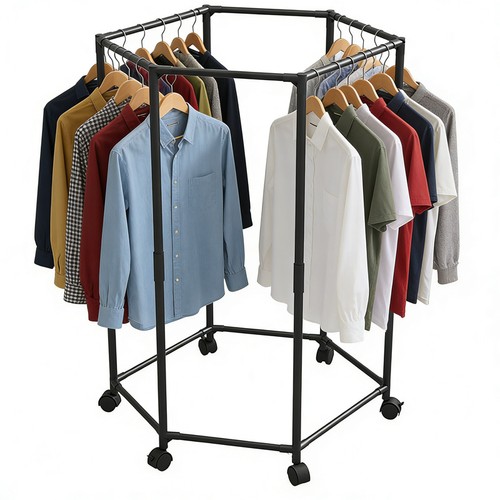 Metal rotating clothes rail - clothes,