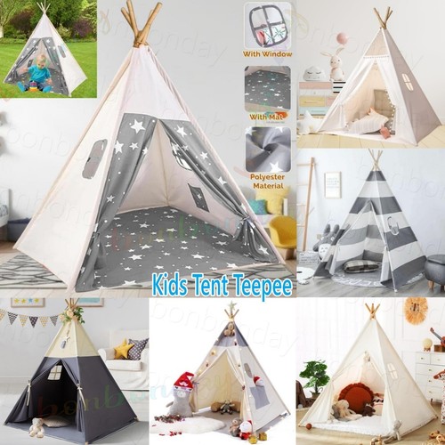 160cm large canvas kids teepee - canvas,