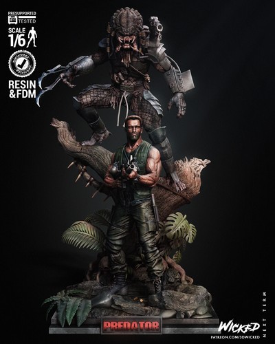 Predator dutch diorama 3d - predator,