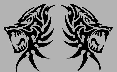 Tribal wolf head car camper - tribal,