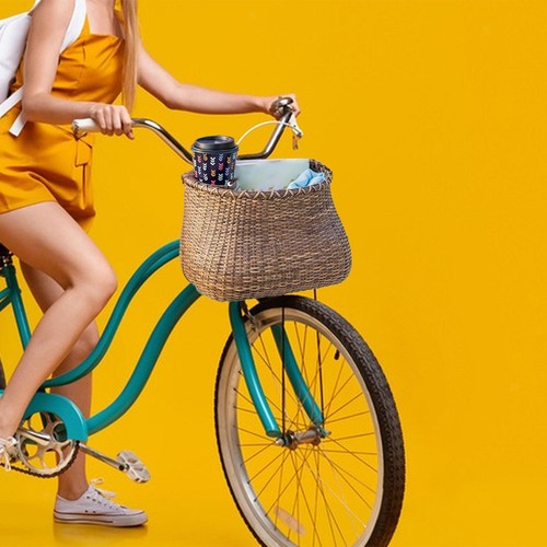 Bike basket with coffee cup - bike,