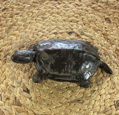 Vintage cast iron turtle - cast,