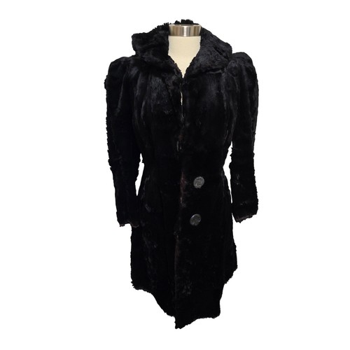 Antique vintage black fur - antique, coat