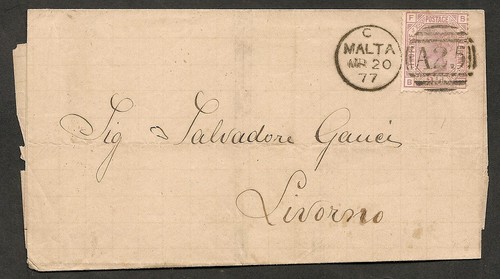 Malta stamps 1877 plate 5 - stamps, 2½d