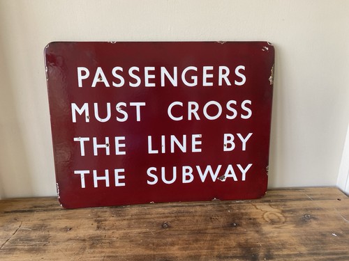 Enamel railway sign - ff,