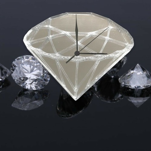 Diamond etched shaped clocks - shaped,