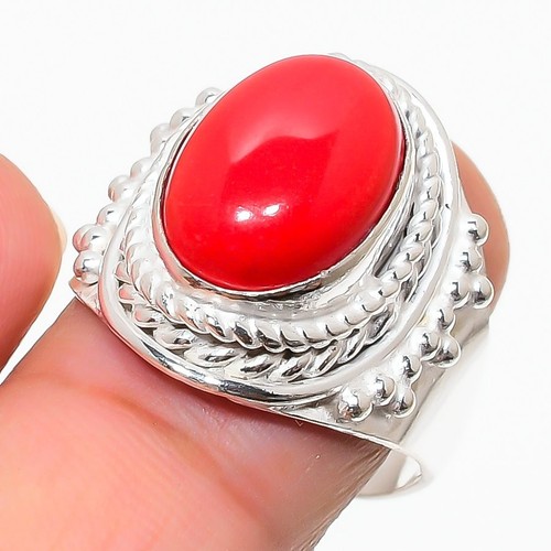 Red coral gemstone handmade - red,