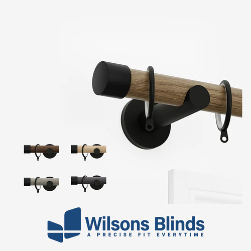 Curtain pole wood effect - pole, wood-effect
