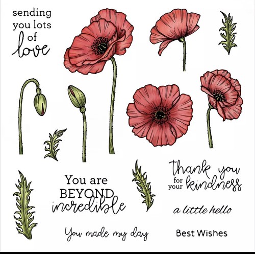 Flower poppy craft - flower, stamp